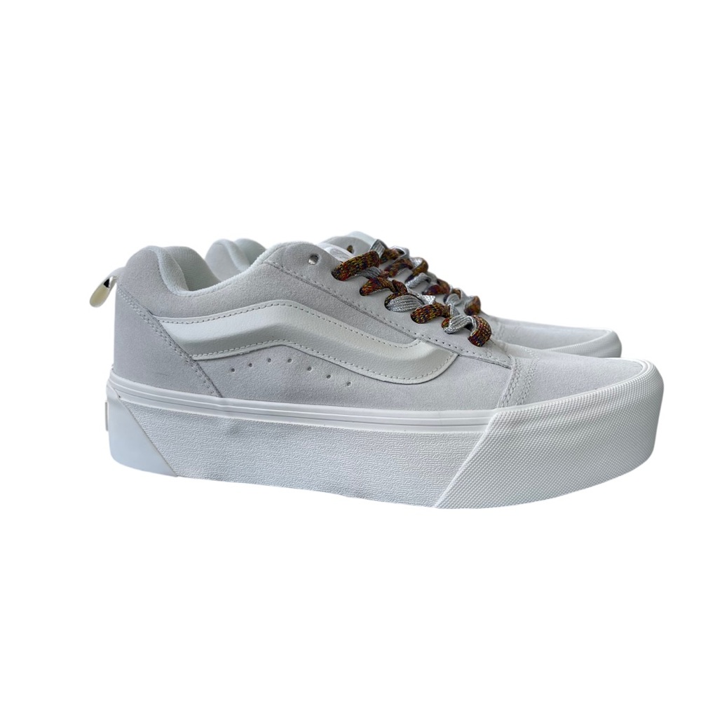 Vans Knu Stack Platform White Cream Chunky Sneakers Women’s 10 Men’s 8.5